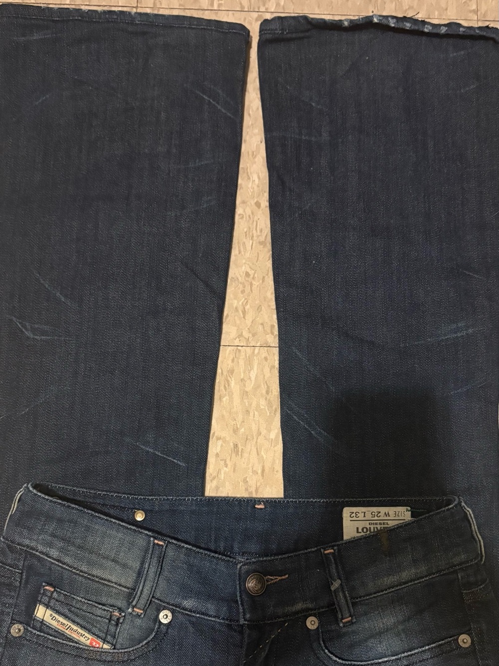 DIESEL INDUSTRY Women's Dark Indigo Lowrise bootcut jeans